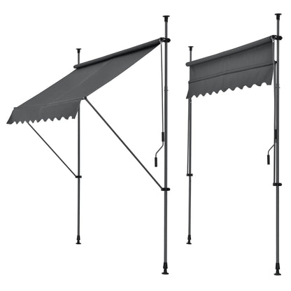 In And OutdoorMatch Zonnescherm Russel - Luifel - Verstelbaar - Antraciet en Grijs - 250x118x205-300 cm Sunshade