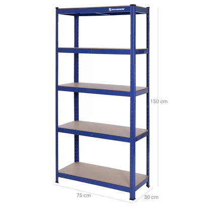 In And OutdoorMatch stellingkast Flora - 75x30x150cm - Set van 1 - Opbergrek - Metaal - 175 kg draagvermogen - Verstelbaar storage rack