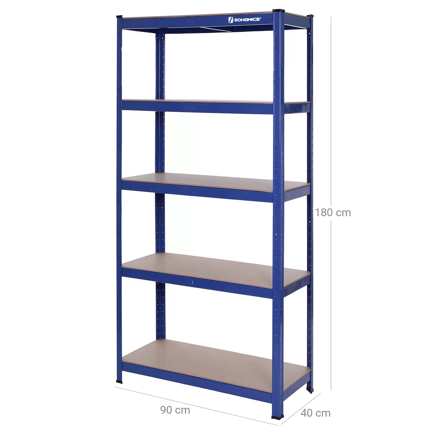 In And OutdoorMatch stellingkast Rylee - 90x40x180cm - Set van 1 - Opbergrek - Metaal - 175 kg draagvermogen - Verstelbaar storage rack