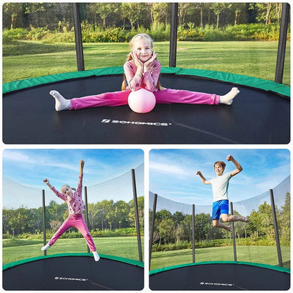 In And OutdoorMatch trampoline met veiligheidsnet Melody - tuintrampoline - 366 cm - ronde trampoline - met veiligheidsnet - met ladder - Zwart Groen Trampoline