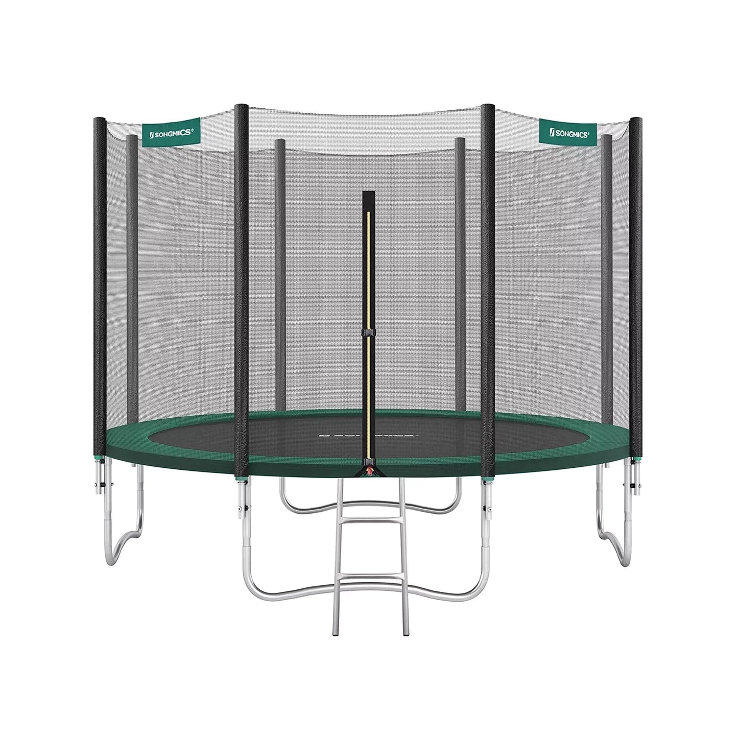 In And OutdoorMatch trampoline met veiligheidsnet Melody - tuintrampoline - 366 cm - ronde trampoline - met veiligheidsnet - met ladder - Zwart Groen Trampoline