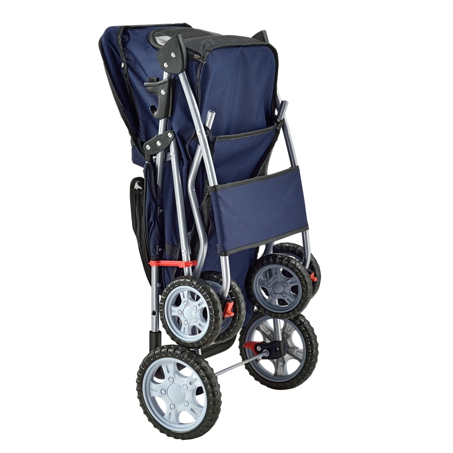 In En OutdoorMatch Hondenbuggy Zion - Met 4 wielen - 73x46x100 cm max. 15 kg - Blauw Pram