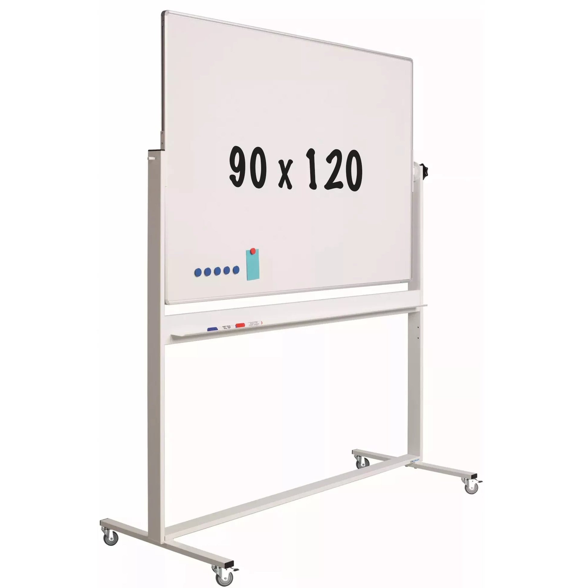 Mobiel whiteboard Acosta - Kantelbaar - Weekplanner - Maandplanner - Jaarplanner - Dubbelzijdig en magnetisch - 90x120cm Kantelbaar whiteboard