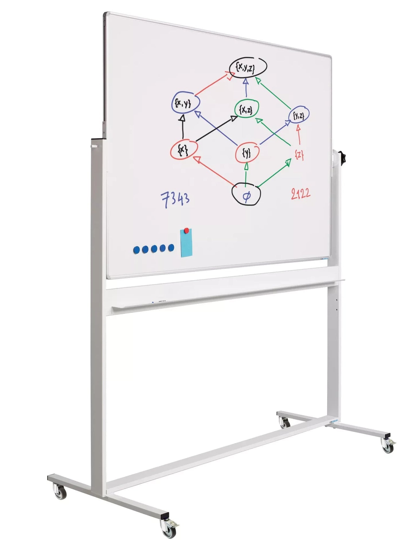 Mobiel whiteboard Acosta - Kantelbaar - Weekplanner - Maandplanner - Jaarplanner - Dubbelzijdig en magnetisch - 90x120cm Kantelbaar whiteboard