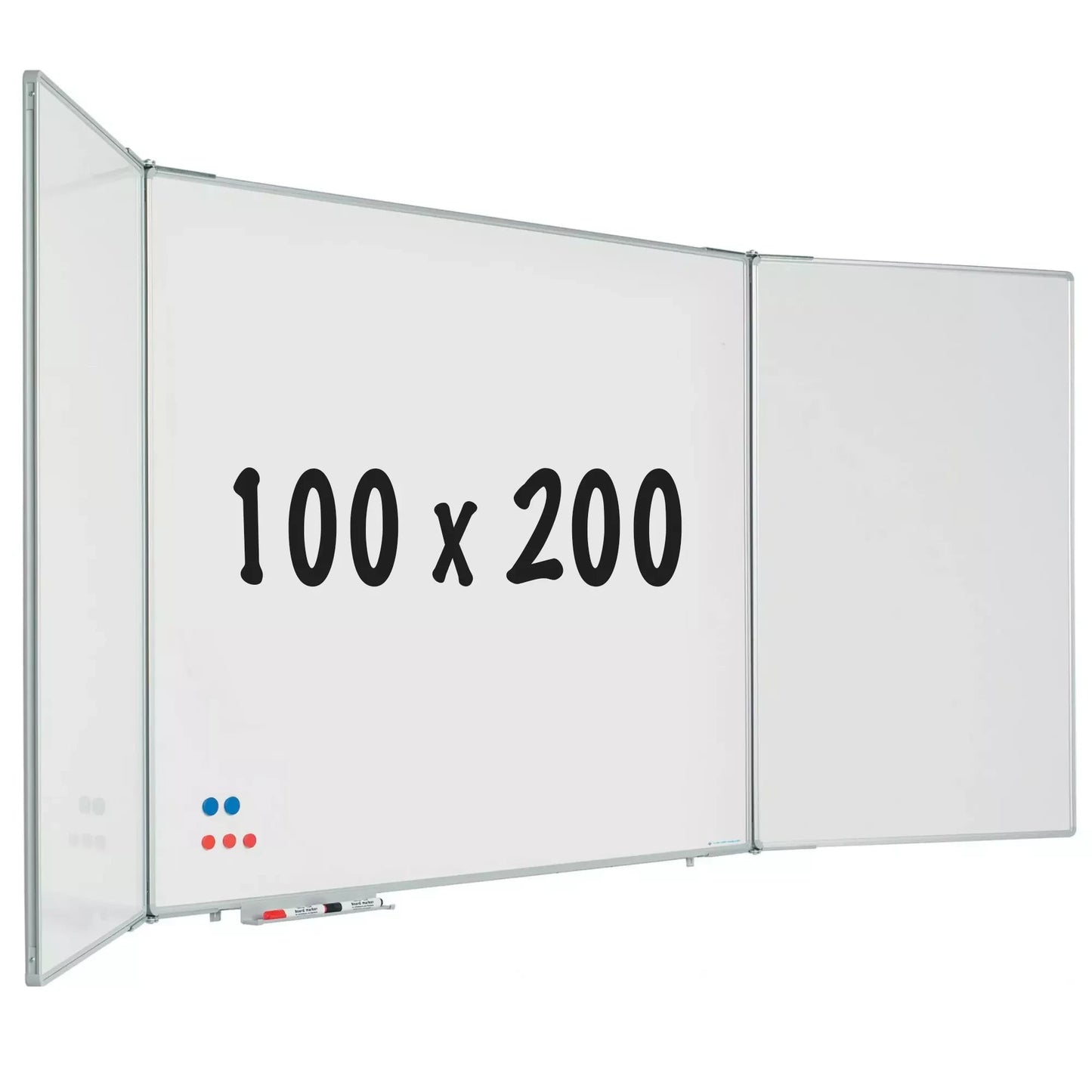 Vijfzijdig whiteboard RC10 profiel Mathews - Magnetisch - Emaille staal Wit - 120x200cm Whiteboards