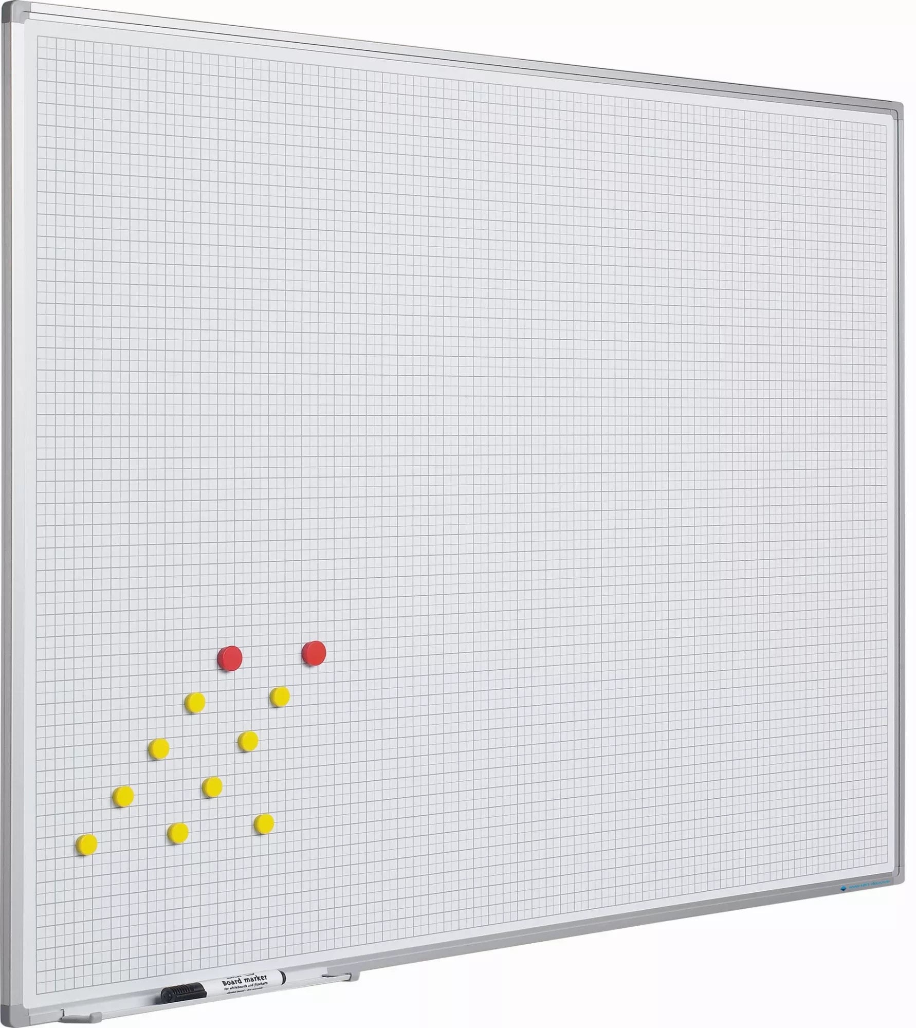 Whiteboard Deluxe Cordell - Diamanten - Emaille staal - Weekplanner - Maandplanner - Jaarplanner - Magnetisch - Wit - 100x200cm Whiteboards