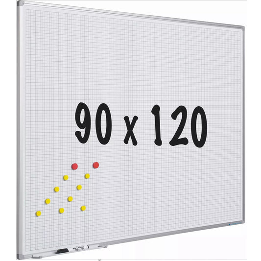 Whiteboard Deluxe Jerri - Emaille staal - Weekplanner - Maandplanner - Jaarplanner - Magnetisch - Wit - 90x120cm Whiteboards