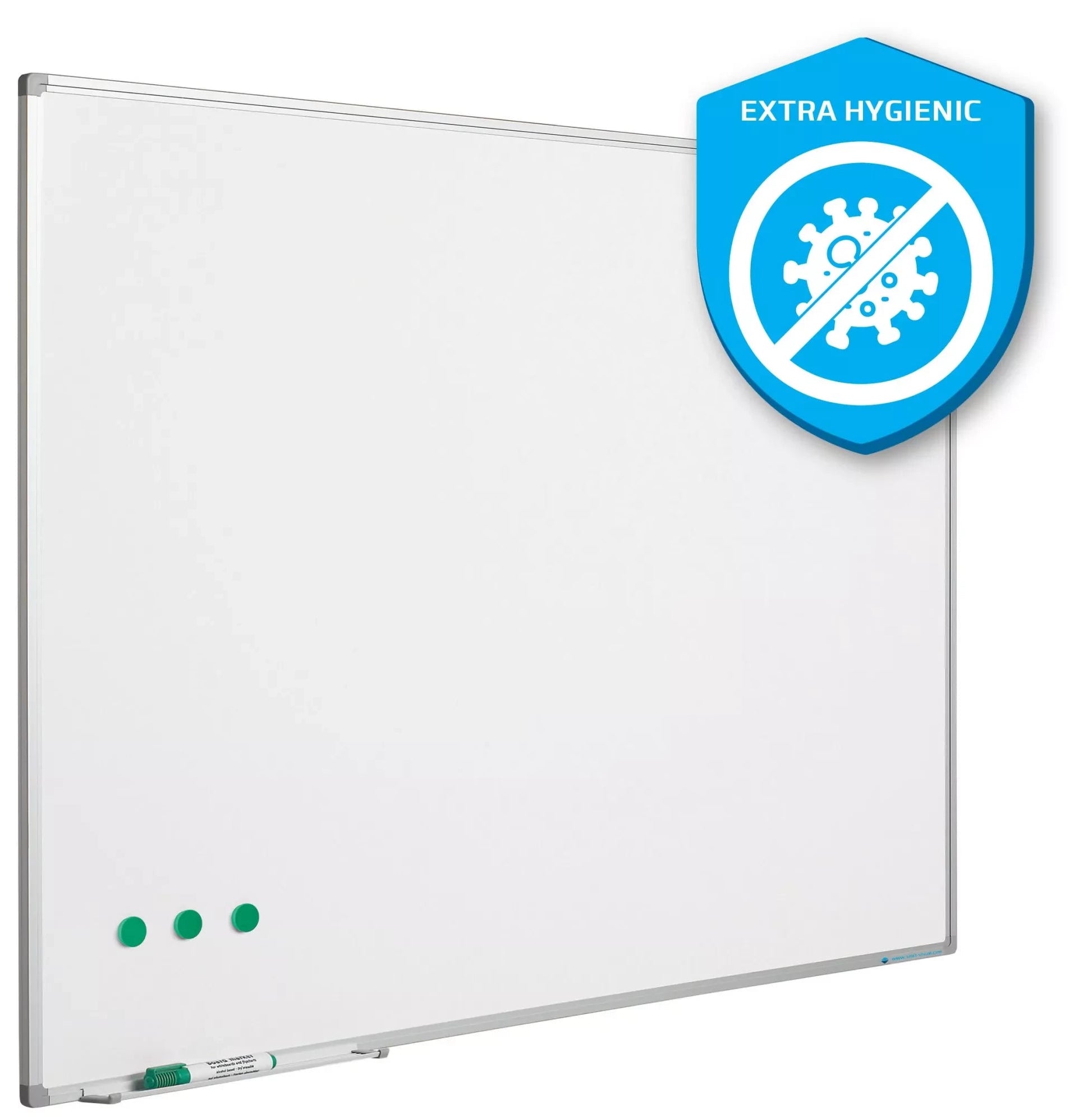 Whiteboard Extra Hygiënisch Barnes - Emaille staal - Magnetisch - Wit - 90x120cm Whiteboards