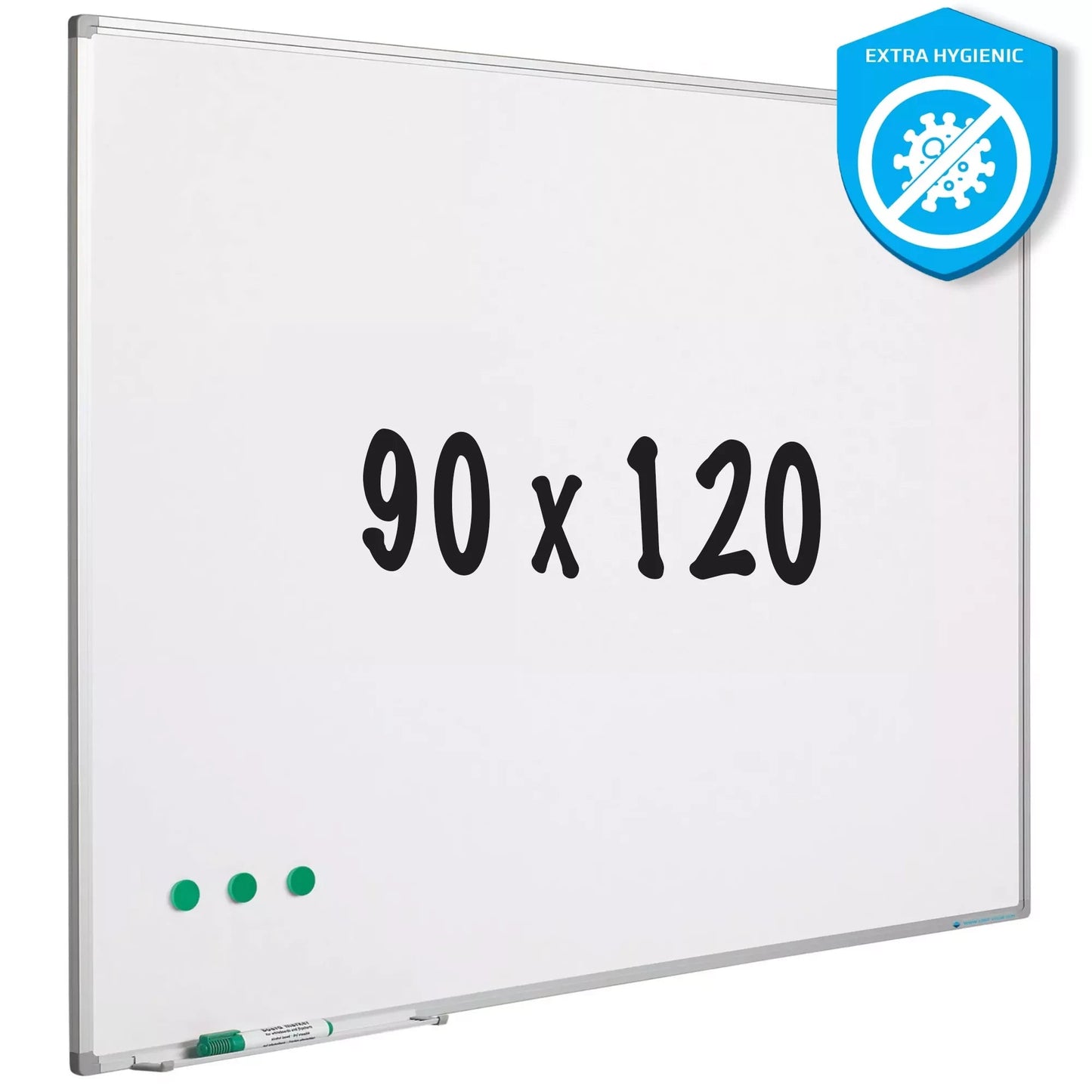 Whiteboard Extra Hygiënisch Barnes - Emaille staal - Magnetisch - Wit - 90x120cm Whiteboards