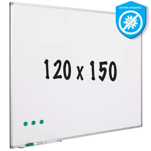 Whiteboard Extra Hygiënisch Mattie - Emaille staal - Magnetisch - Wit - 120x150cm Whiteboards