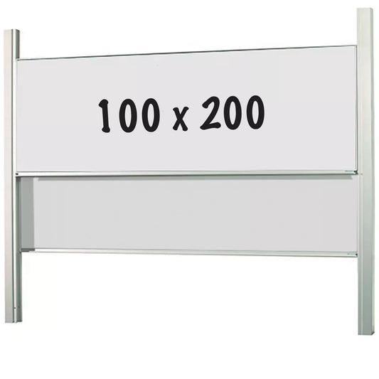 Whiteboard PRO Damon - 2 in 1 - Emaille staal - Weekplanner - Maandplanner - Jaarplanner - Magnetisch - Wit - 100x200cm Whiteboards