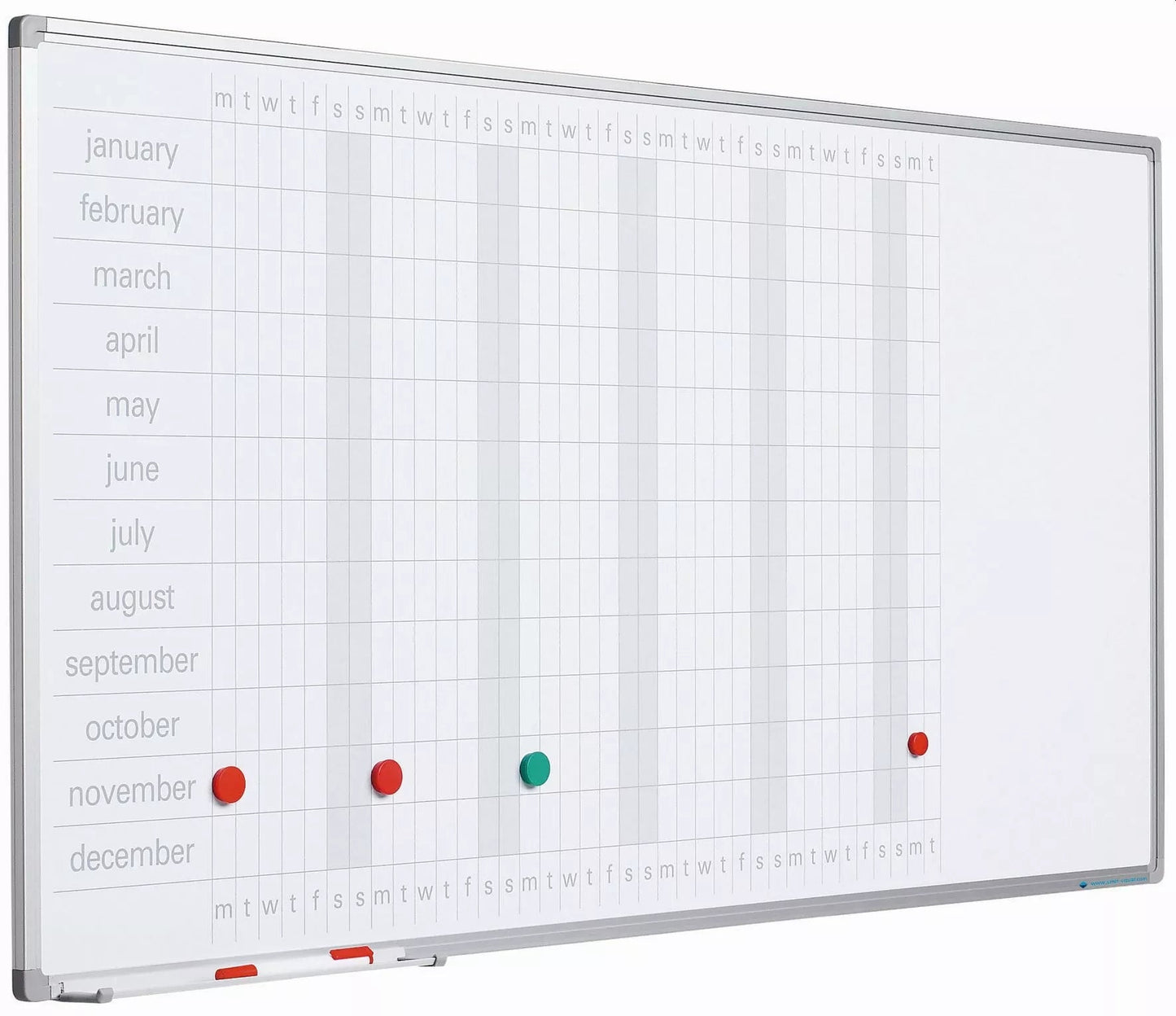 Whiteboard PRO Kayla - Emaille staal - Weekplanner - Maandplanner - Jaarplanner - Magnetisch - Wit - Nederlands - 90x120cm Planbord