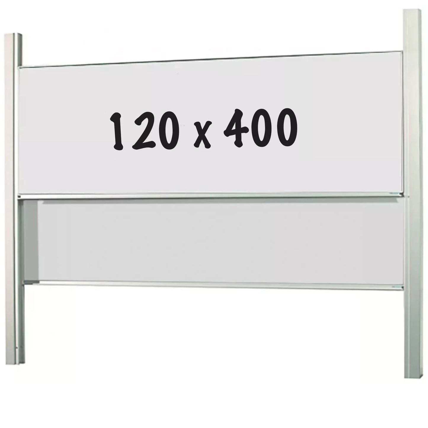 Whiteboard PRO Pennington - 2 in 1 - Emaille staal - Weekplanner - Maandplanner - Jaarplanner - Magnetisch - Wit - 120x400cm Whiteboards