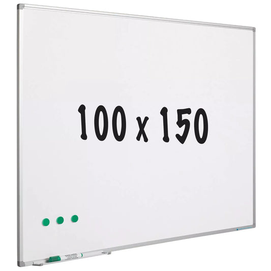 Whiteboard geëmailleerd staal Marlon - Wit - Magnetisch - 100x150cm Whiteboards