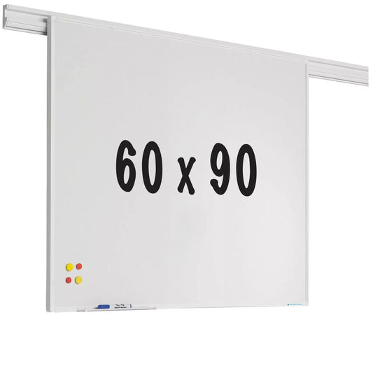 Whiteboard rail PRO Arnoldo - Emaille staal - Weekplanner - Maandplanner - Jaarplanner - Magnetisch - Wit - 60x90cm Whiteboards